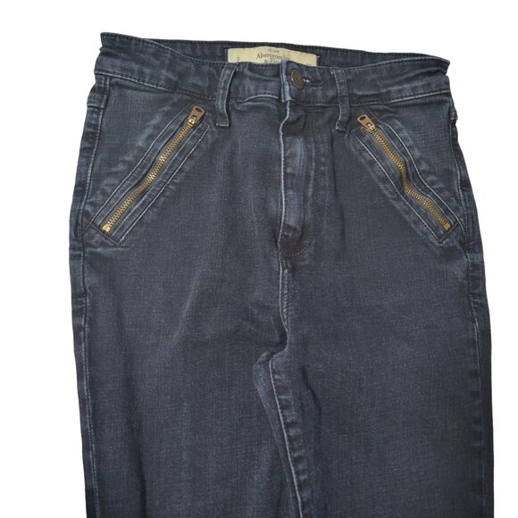 Abercrombie & Fitch Jeans Womens Size 2 Skinny Mid Rise Dark Wash Denim Pants - Picture 4 of 6